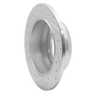 Hyundai Entourage Brake Rotor (1) - Rear Right - R1 Concepts - Drilled & Slotted - Silver - `06-`14